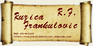 Ružica Frankulović vizit kartica
